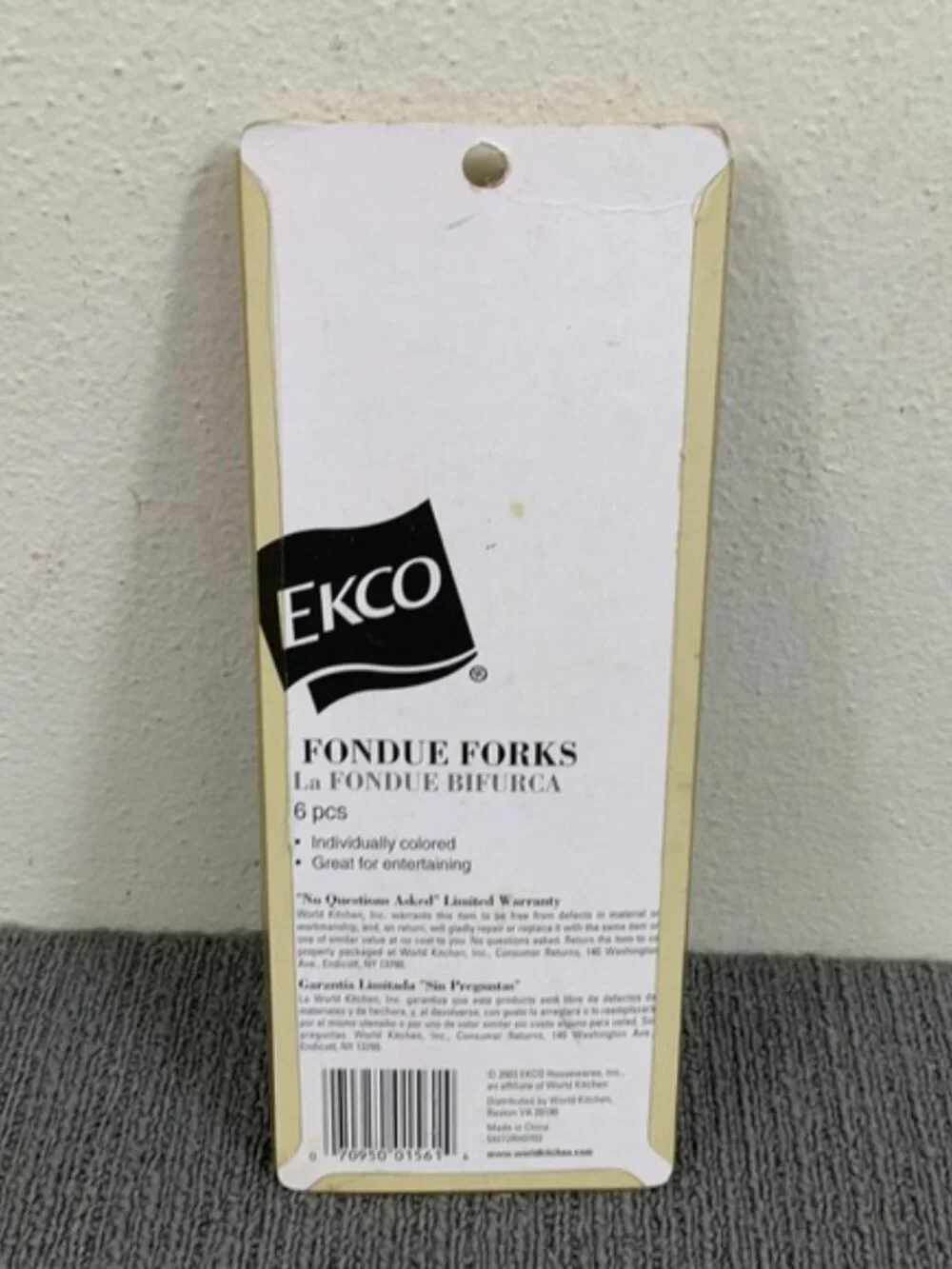 Vintage Ekco Fondue Forks Individually Colored Ends 6 Pcs New in package 2003